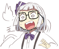 animated anime closed_mouth clothes glasses hair hand open_mouth soyjak stubble touhou variant:youmujak video_game white_hair // 573x482 // 350.4KB