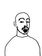 ear mustache open_mouth soyjak stubble variant:jonbert // 612x816 // 10.7KB