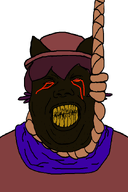 angry blood_from_eyes bloodshot_eyes broken_teeth brown_skin dead fat hanging jimbo_(namefag) meta:namefags nigger niko_(oneshot) obese red_eyes rope shitskin total_nigger_death variant:alicia yellow_teeth // 590x884 // 57.3KB
