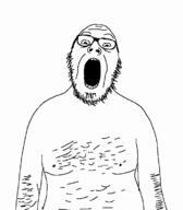 body_hair front_facing full_body glasses nipple nude open_mouth soyjak stubble variant:gapejak variant:ignatius // 656x748 // 29.2KB