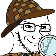clothes detective glasses hat magnifying_glass necktie paper smug soyjak stubble suit variant:soyak // 708x900 // 298.9KB