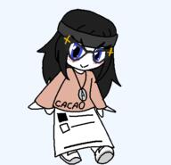 animated avengers beanie blue_eyes blush clothes dance dress eyelashes female full_body glasses hair hat le_qa_dance long_hair necklace shoe soy soylent soylent_(cacao) variant:soytan // 449x432 // 27.1KB