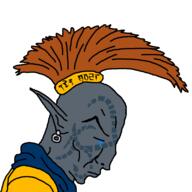 chud closed_mouth clothes crying dunmer earring elf grey_skin hair indoril_nerevar its_over looking_down mohawk pointy_ears text the_elder_scrolls the_elder_scrolls_iii:_morrowind the_west_has_fallen variant:chudjak video_game white_background // 800x800 // 23.7KB