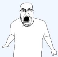 angry chris-chan clothes glasses mustache open_mouth stubble template transparent_background variant:cwcjak // 766x743 // 12.3KB