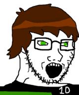ben_10 brown_hair cartoon clothes glasses green_eyes hair open_mouth soyjak stubble variant:soyak // 667x800 // 14.9KB
