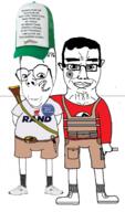 2soyjaks autism clothes fascism glasses gun hand happy hat holding_gun hugging libertarian nazism raid rand_paul subvariant:rand subvariant:wholesome_soyjak swastika variant:chudjak variant:gapejak // 1036x1758 // 737.3KB