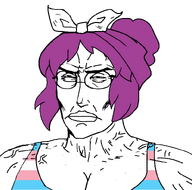bowtie eyebrows eyes flag:transgender_pride_flag glasses hair lips meta:bait muscular_male nose purple_hair subvariant:perceptive_chud tranny transparent_background variant:chudjak vein // 799x791 // 17.8KB