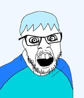 blue_hair blue_shirt eyes glasses open_mouth teeth transparent_background variant:feraljak white_skin zelty zeltycuck // 1400x1630 // 352.1KB