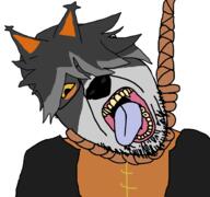 ack arknights cat_ear catboy fur furry glasses hair hanging open_mouth rope snout stubble variant:bernd yellow_eyes // 3504x3280 // 875.1KB