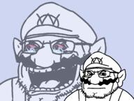 chin clothes geg glasses hat laughing looking_at_you mustache red_eyes stubble variant:wahjak wario // 1488x1124 // 77.8KB