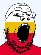 country flag flag:lesser_poland glasses lesser_poland looking_at_you open_mouth poland soyjak stubble teeth text transparent transparent_background variant:gapejak voivodeship // 600x800 // 19.7KB