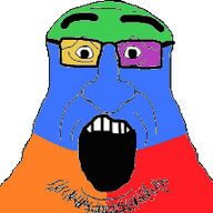 animated glasses open_mouth soyjak stubble subvariant:pissluffare_front thick_eyebrows trend:colorjak variant:pissluffare // 255x214 // 26.4KB