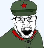 china clothes communism hat military military_hat military_uniform open_mouth people's_liberation_army red_guards red_star soyjak star_(symbol) stubble uniform variant:feraljak // 1007x1120 // 33.4KB