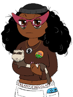 animal banban black_woman brown_skin ferret glasses nintendo nintendo_switch pet subvariant:massjak subvariant:soyniqua variant:gapejak variant:soytan video_game // 482x638 // 41.1KB