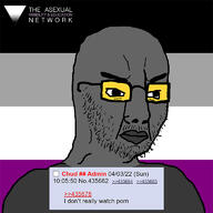 andrew_tate asexual closed_mouth flag glasses grey grey_skin lgbt soot soot_colors soyjak soyjak_party stubble text variant:chudjak // 768x768 // 161.0KB