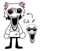 2soyjaks cat_ear clothes deformed full_body glasses meta:tagme neco_arc oh_my_god_she_is_so_attractive open_mouth soyjak stretched_mouth stubble text tshirt variant:el_perro_rabioso // 1080x978 // 215.5KB
