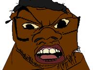 black_eyes brown_skin content_aware distorted glasses hair large_nose looking_at_you nigger raised_eyebrow soyjak stubble subvariant:crazyguyjak subvariant:feralnigger teeth variant:feraljak // 800x600 // 25.4KB