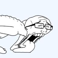 glasses licking open_mouth soyjak spine spongebob_squarepants squidward stubble template tongue transparent_background variant:floorlicker // 1080x1080 // 23.0KB