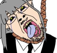black_sclera crying ear earring funamusea glasses gray_hair hanging kurotsuno open_mouth rope stubble tranny variant:bernd white_skin // 450x417 // 15.6KB
