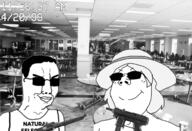 cafeteria clothes columbine crystal_cafe glasses gun hat pistol rifle subvariant:gapejak_female sunglasses text variant:chudjak variant:gapejak // 1707x1166 // 1.1MB