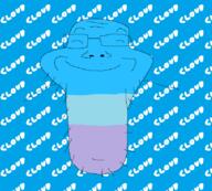 blue_skin calm closed_eyes closed_mouth cloud glasses oekaki smile soyjak stubble text variant:markiplier_soyjak // 830x748 // 48.9KB