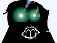 black_skin content_aware distorted glasses glowing_eyes inverted large_nose looking_at_you open_mouth raised_eyebrow soyjak stubble subvariant:crazyguyjak teeth thougher variant:feraljak // 800x600 // 93.9KB