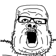 double_chin fat glasses hairy open_mouth soyjak stubble variant:a24_slowburn_soyjak // 454x520 // 6.0KB