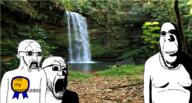 3soyjaks arm award badge biting_lip black_eyes ear forest horror irl_background leaf moss natural_light nature nose omg open_eyes open_mouth plant rock scared screaming shadow stick stone stubble subvariant:doctos subvariant:hornyson variant:cobson variant:darkiplier variant:soyak water waterfall white_shirt wood // 1780x952 // 993.5KB