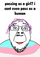 caption eyelashes flag:transgender_pride_flag lips pink_hair stubble troon troonella variant:bernd // 736x1045 // 290.1KB