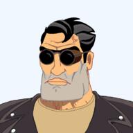 angry ben_(full_throttle) buff full_throttle glasses goggles jacket leather_jacket subvariant:perceptive_chud sunglasses variant:chudjak video_game wrinkles // 799x799 // 51.3KB