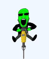 animated clothes crazed full_body glasses glowing glownigger green_skin hand jackhammer open_mouth shoe soyjak stubble sunglasses teeth transparent_background variant:markiplier_soyjak // 213x255 // 149.1KB