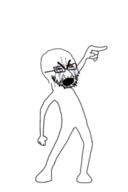 animated bloodshot_eyes crying dance eliotoons full_body glasses open_mouth pointing selfish_little_fuck soyjak stubble variant:cryboy_soyjak variant:soyak // 200x300 // 71.2KB