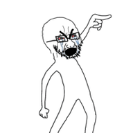 animated bloodshot_eyes crying dance eliotoons full_body glasses open_mouth pointing selfish_little_fuck soyjak stubble variant:cryboy_soyjak variant:soyak // 200x300 // 71.2KB