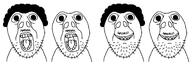 bald balding hair hairless looking_at_you mustache open_mouth redraw smile soyjak stubble subvariant:brunetto template text unslopjakked variant:bernd white_skin // 1740x586 // 62.2KB