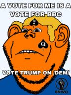 dem bbc biting_lip bnwo donald_trump(namefag) double_chin ear excited eyes frown horny long_face merge orange_skin queen_of_spades raised_fist_(symbol) soyjak stare stubble subvariant:hornyson teeth text transparent_background variant:cobson variant:impish_soyak_ears wrinkles yellow_hair // 1170x1565 // 491.3KB