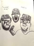 3soyjaks art beard black_and_white bucket_hat camouflage clothes covered_eyes drawfag drawing ear glasses gun hand hat helmet holding_gun ink meta:soytober meta:soytober2024 open_mouth personal_army scar smile smug soldier soyjak_trio2 stubble variant:cirrus variant:hot_sauce variant:reaction_soyjak // 1536x2048 // 3.5MB