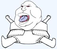 ack arm asset bloodshot_eyes diaper hand hands_up leg looking_up open_mouth shaved soyjak subvariant:pissbaby teeth template tongue transparent_background variant:meximutt yellow_teeth // 1508x1292 // 39.8KB