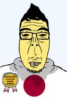 asian award bloodshot_eyes buck_teeth chinksectoid clothes flag flag:japan flag:minor_attracted_person flag_shirt hair hoodie japan loli moustache pedo_award pedophile rotten_teeth subvariant:asiamutt sweating text variant:markiplier_soyjak yellow_skin // 598x868 // 17.4KB