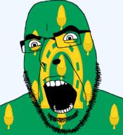 angry british england flag flag:rutland glasses hair horseshoe looking_to_the_left open_mouth rutland soyjak stubble teeth thick_eyebrows united_kingdom variant:cobson // 721x789 // 140.6KB