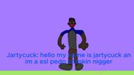 algodoo animated arm artist:crimsonvoidhydra1488 brown_skin closed_mouth clothes door explosion fnf_pedo friday_night_funkin' full_body glasses hair hat house jartycuck lesotho music nigger red_lips red_shoes shitnobodycaresabout shitskin sound subvariant:chudplier subvariant:jartycuck subvariant:science_lover text text_to_speech variant:chudjak variant:markiplier_soyjak video // 1920x1080, 89.8s // 42.2MB