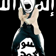 animated arabic_text dance flag full_body gangnam_style glasses irl isis open_mouth push_pin soyjak sticky stubble variant:cobson // 300x460 // 365.5KB