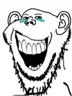 crying ear laughing open_mouth soyjak stretched_mouth stubble subvariant:splicejak variant:impish_soyak_ears // 598x800 // 170.5KB