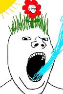 2soyjaks concerned double_chin ear flower frown grass no_eyebrows open_mouth plant soyjak sun variant:gapejak variant:soyak water // 599x889 // 247.8KB