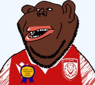 alligator animal as_simba as_simba_kolwezi association_sportive_simba association_sportive_simba_kolwezi award axe bantu brand brown_skin clothes coping dark_skin democratic_republic_of_congo ear football hair hairy jersey kolwezi linafoot lion lips lualaba_province macron_(brand) mutt open_mouth pickaxe simba simba_kolwezi soccer soccer_ball soyjak stubble subvariant:impish_amerimutt tanzania teeth text transparent transparent_background variant:impish_soyak_ears white_pickaxe white_soccer_ball white_text // 867x775 // 93.2KB