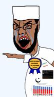 arab award beard bloodshot_eyes brown_skin chud crescent crying inbred incel incest islam muslimcel muslimlet muslims obese open_mouth pointing shitskin taqiyah text variant:chudjak // 792x1411 // 255.9KB