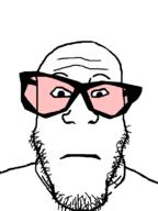 bald glasses glasses_askew soyjak stubble subvariant:neutralplier variant:markiplier_soyjak // 600x800 // 46.9KB