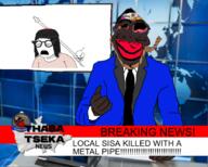 ack blood brown_skin flag:lesotho gore jartycuck killing lesotho metal_pipe news news_anchor rope slopjak subvariant:jartycuck subvariant:metal_pipe_soytan thaba-tseka thaba-tseka_news variant:chudjak variant:soytan // 900x720 // 529.5KB