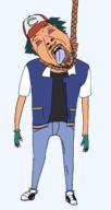 ash_ketchum clothes glove hanging hat jacket meta:tagme pokemon red_eyes suicide tranny variant:bernd // 1337x2513 // 94.2KB