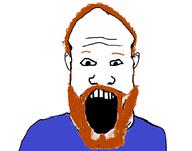 beard clothes ear hair open_mouth orange_hair soyjak variant:markiplier_soyjak // 1014x800 // 81.9KB