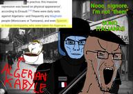 algeria brown_skin chud coffee flag:france france impjack italy seething soyboy subvariant:muscular_chud variant:chudjak variant:impish_soyak_ears variant:soyak // 540x382 // 212.6KB